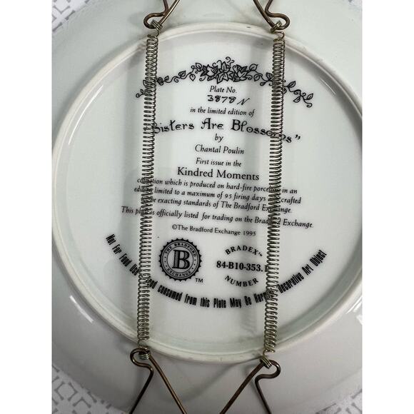 Bradford Exchange 1995 Sisters Are Blossoms First Issue Kindred Moments Plate - Picture 4 of 8